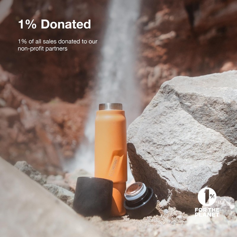 EcoVessel Stainless Steel Flask with Removable Shot Cup, Vacuum Insulated