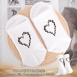 Zidoley Leo Socken Damen 36-42 Leoparden Herz Muster Tennissocken Leopardenmuster Lange Socken Leopard Sportsocken für Teenager Mädchen