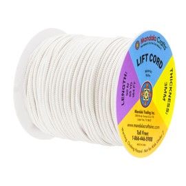 Mandala Crafts 3mm Off White Blind Strings Lift Shade Cord - 55 Yards Braided Nylon Cord for Roman Shades, Curtain String, and Blinds Repair or Replacement