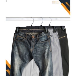 Hanger Central Recycled Heavy Duty Plastic Bottoms Hangers with Ridged Pinch Clips Pants Hangers, 8/10/12/14 Inch, Black, 100 Pack (10")