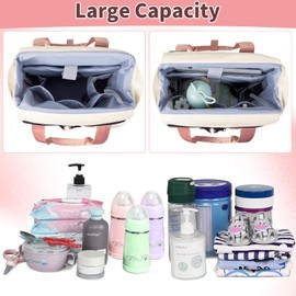 Diaper Bag Backpack, Large Baby Diaper Bag with Changing Pad and Insulated Baby Bottle Bag, Water-resistant Baby Boy Girl Dipper Tote Bag for Mom Dad,Multipurpose Travel Backpack for Newborn