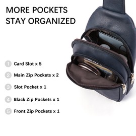 BOSTANTEN - Bolso bandolera pequeño para mujer, de piel, riñonera, para viajes, A-azul, Minimalista