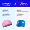 COOLMATE Fabric Swim Cap for Adult, Kid, Silicone Waterproof Layer,