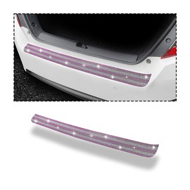 AICEL Car Rear Bumper Protector, Anti-Scratch Trunk Door Entry Guards, Bling Crystal Anti-Collision Adhesive Sticker, Universal Auto Exterior Accessories for Most Cars, SUVs
