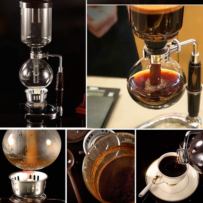 Borasilicate Glass Syphon Coffee Maker, 5-Cup 600ml(20.3 oz) Vaccum Gravity