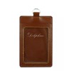 Handmade Leather Vertical ID badge holder with Window and Card