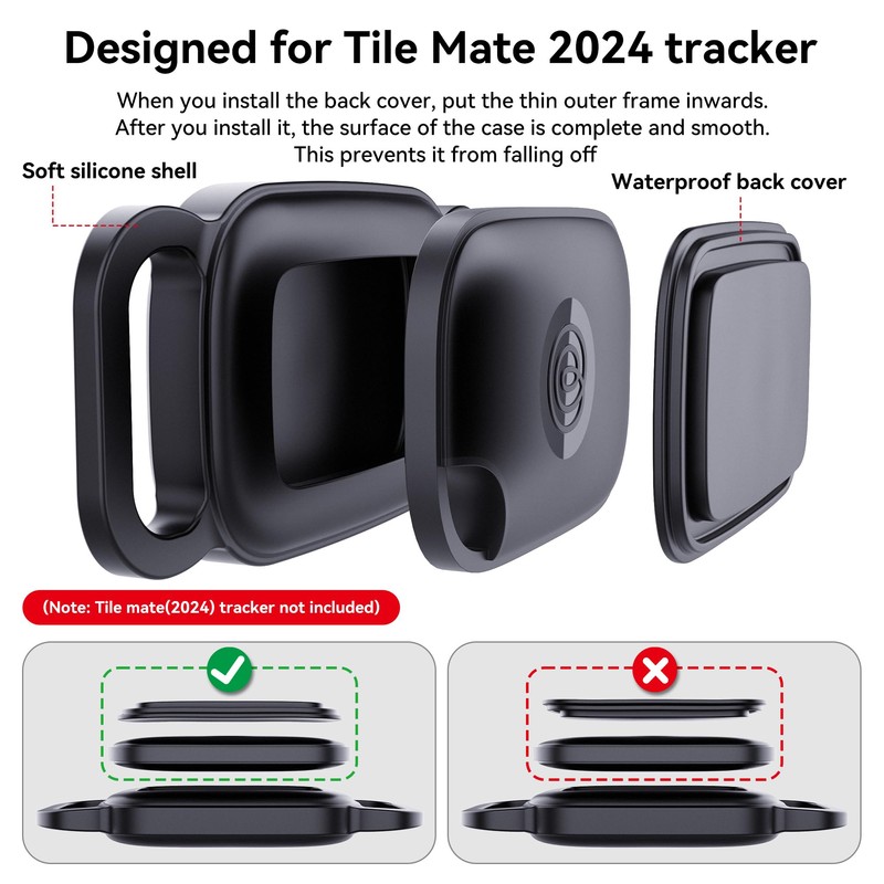 DDJ Dog Collar Holder for Tile Life360 Pro 2024 Bluetooth