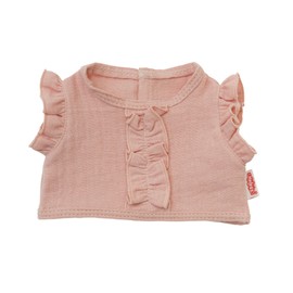 Heless 1423 Doll Clothes Made of 100% Organic Cotton, 2-Piece Set with Wrap Skirt and Ruffle Top in Pink for Dolls and Cuddly Toys Size 28-35 cm