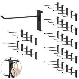 Sumnacon Grid Wall Hooks-35 Pcs Display Hooks for Grid Wall Panel,6 Inch Sturdy Grid Wall Display Hooks,Black Metal Grid Wall Hangers for Home Shop Retail Store Workspace Craft Show Display