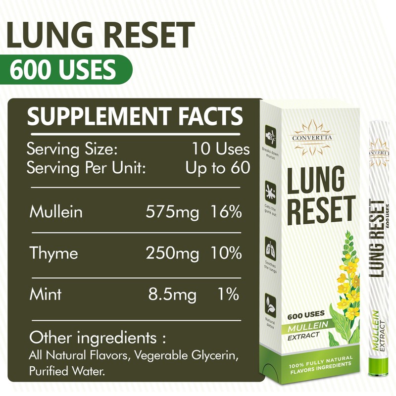 Lung Detox Mullein Diffuser Pen | Natural Mullein Leaf |