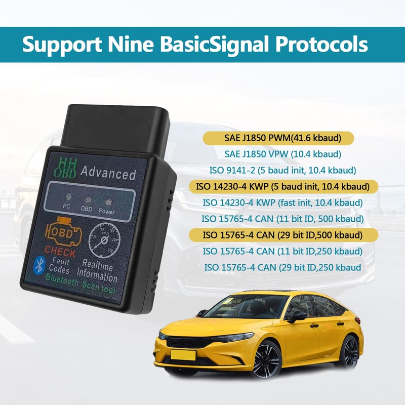 Bluetooth OBD2 Wireless Scanner Diagnostic Tool, Vehicle Code Reader for