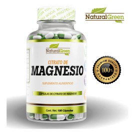 Natural Green Citrato De Magnesio 100 Caps, Alta Calidad