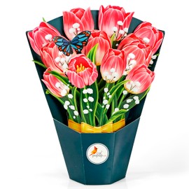 CUTPOPUP Tulip Bouquet, Birthday Card Pop Up, 3D Greeting Paper Flower Card (Bouquet of Tulip)66SM.CA1520