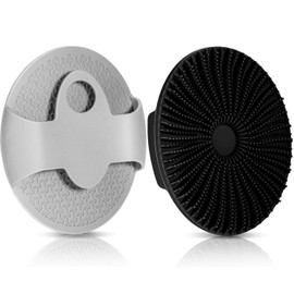 Cepillo para Baño, 2 Piezas Cepillo Corporal de Silicon, Estropajo para Cuerpo, Cepillo Baño y Champú Silicona 2 en 1, Cepillo Exfoliante Corporal Ducha, Cepillo de Limpieza del Cuerpo (A)