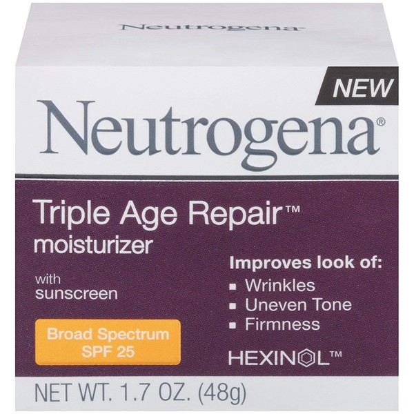 Neutrogena Triple Age Repair Moisturizer SPF 25 - 1.7 oz, Pack of 2