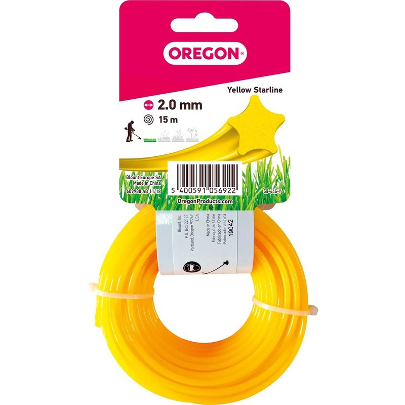 Oregon 69-446-Y Yellow Star Strimmer Line/Wire for Grass Trimmers and
