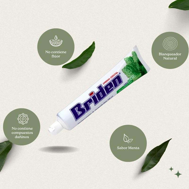 CREMA DENTAL SIN FLÚOR BRIDEN PAQ.3 PIEZAS DE 100 ML