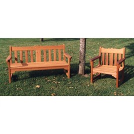 Woodworking Project Paper Plan to Build English Style Garden Bench and Chair