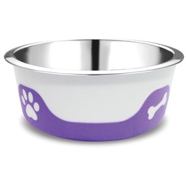 Thermocool Stainless Steel Dog Bowls, Non Slip, No Spill Insulated Dog Bowl, Keeps Food Warm & Water Cold for Dogs, Dishwasher Safe (Light Purple, Small 8 Oz)