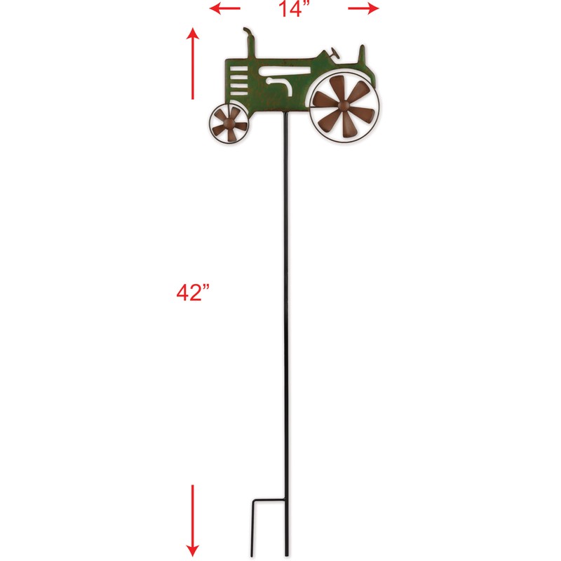 Sunset Vista Designs Rustic Garden Decor Outdoor Tractor Garden Stake,