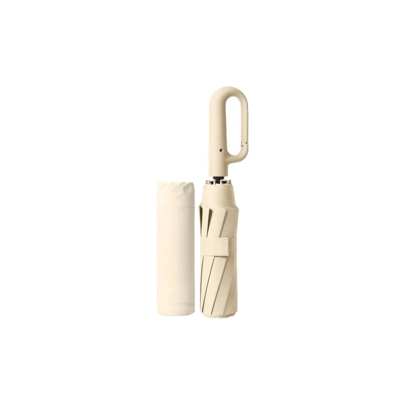 Carabiner 3-Fold Automatic Umbrella UV Block with Blackout Canopy