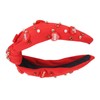 Rhinestone Embellished Knotted Headband Heart Decoration Knotted Jeweled Headband for