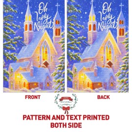 Vigor Home O Holy Night Christmas Garden Flag Double Sided 12×18 Inch,Xmas Small Burlap Church Religious Holiday Yard Outdoor Flags for Outside Decoration