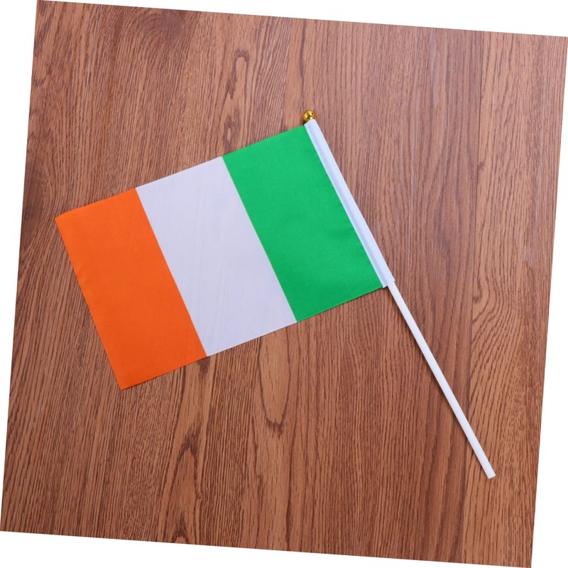 Totority 20pcs Mini Ireland Handheld Flags Lightweight Tear Resistant for