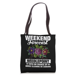 Weekend Forecast Needlepoint Tote Bag