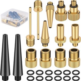 SELIACR Bicycle Valve Adapter Set, 24 Pieces Bicycle Valves Set SV AV DV Bicycle Valves Set for All Bicycle Pump Air Pump Compressor