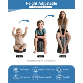 2PCS Upgraded Collapsible Stool with Removable Cushion & Waterproof Carry Bag - Portable Folding Stool for Adults, Camping, Fishing, Hiking - Lightweight Yet Sturdy Max 400lbs