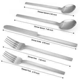 Silverware Set, LAZAHOME 40-Piece Flatware Cutlery Set Service for 8, Stainless Steel Kitchen Utensil Set, Spoons And Forks Set, Matte Finished, Dishwasher Safe
