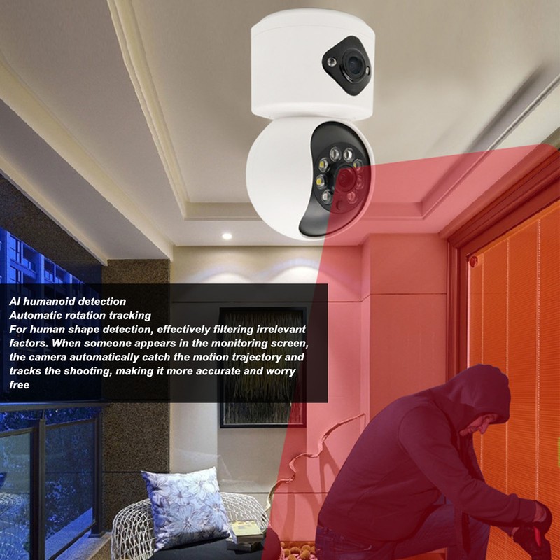 Dual Lens Security Camera 4MP HD WiFi AP Hotspot Surveillance