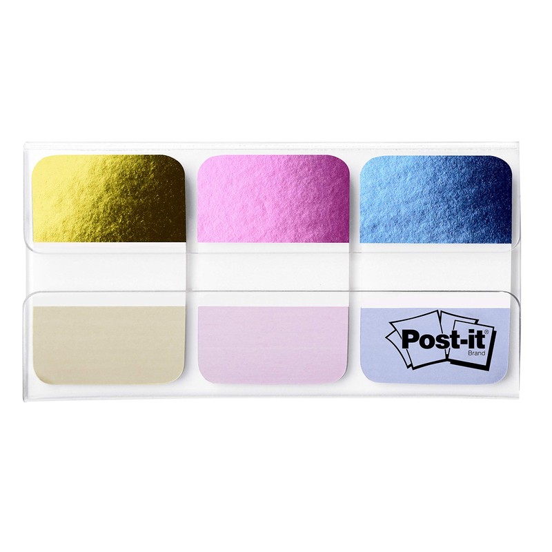 Post-it Foil Tabs, Iridescent Colors, 36 Tabs/Pack, 1 in x