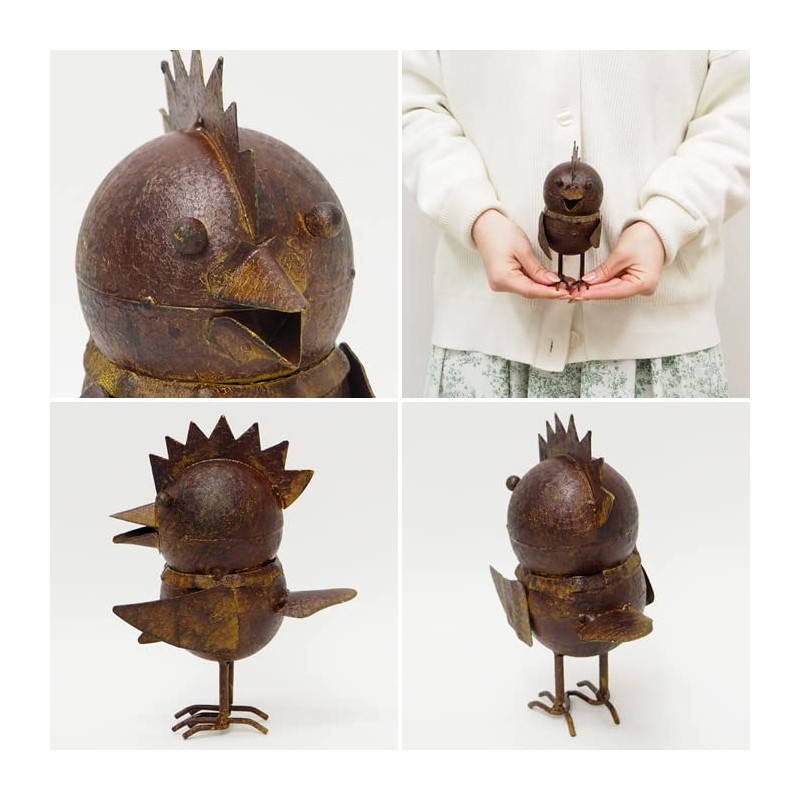 村田屋産業 置物 オブジェ メタル パンクバード 小 約12×7×15cm ブロンズ 4731