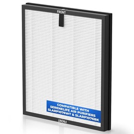 SereneLife Air Purifier Replacement Filter, Multi-Layer Filtration System Compatible for SLARP1076WT and SLARP1076BK, Easy to Install, 3-6 Month Replacement Life, 10.7” x 2.7” x 12.1”