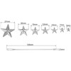 sourcing map 120PCS Metal Star Studs Claw 5-Claw Silver Tone