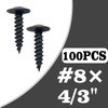 Bopowo #8×3/4 Black Wood Screws 100(PCS) Black Phillips Modified Truss