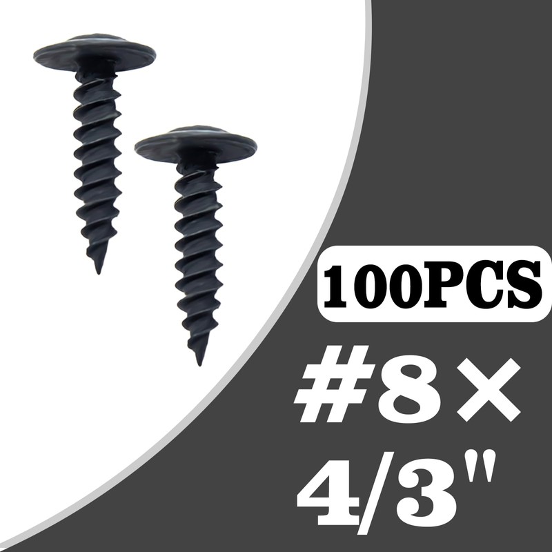 Bopowo #8×3/4 Black Wood Screws 100(PCS) Black Phillips Modified Truss
