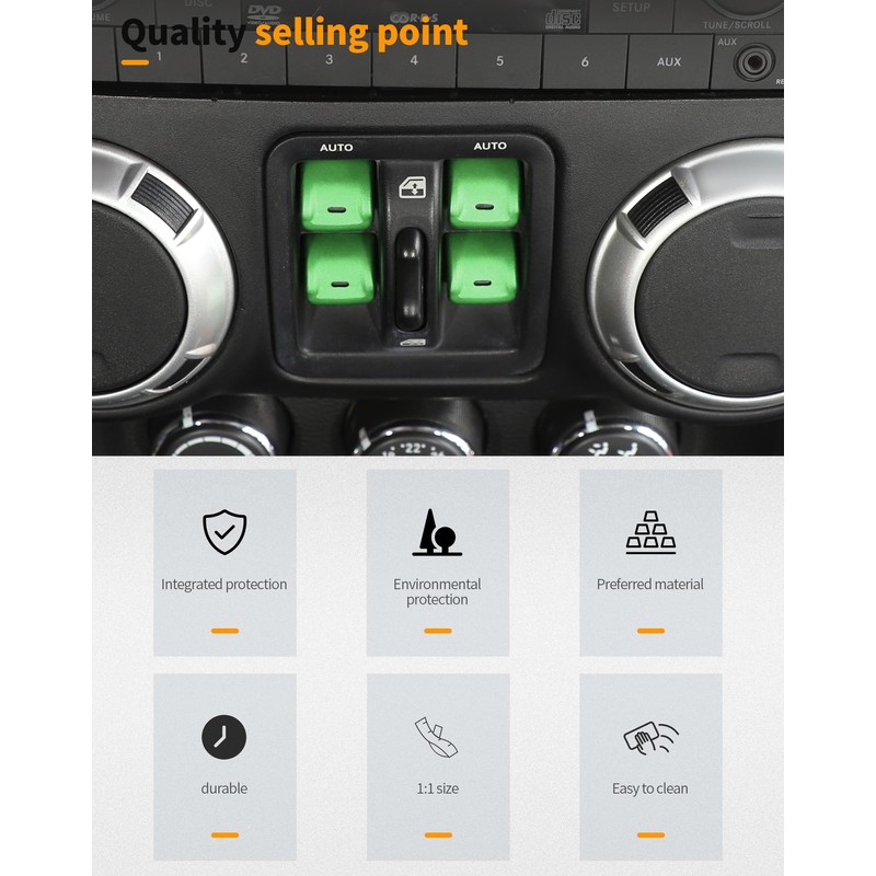 Hoolcar Center Control Car Window Switch Button Cover Trim Interior