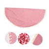 GRIRIW Decorative Checkered Round Tablecloth with Tassel Blend for Dining