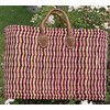 LaFiore24 Women's Shopping Basket, Natural Handbag, Handbag, Small - Red