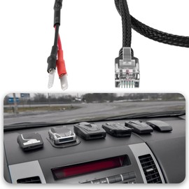 EMSea 3PCS RJ11 Car Radar Detector Hardwire Power Cord with 3 Cable Ties Compatible with Hydencamm Escort Compatible with Valentine One 12V Length 41.5cm