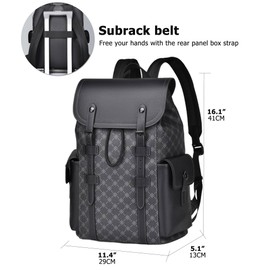 KingTo Laptop Backpack for Men Luxury Anti-Theft Travel Backpack Casual Business Waterproofing Computer Bag (woven black)