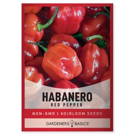 Gardeners Basics, Red Habanero Pepper Seeds for Planting 100+ Heirloom Non-GMO Habanero Peppers Plant Seeds for Home Garden Vegetables Makes a Great Gift for Gardeners