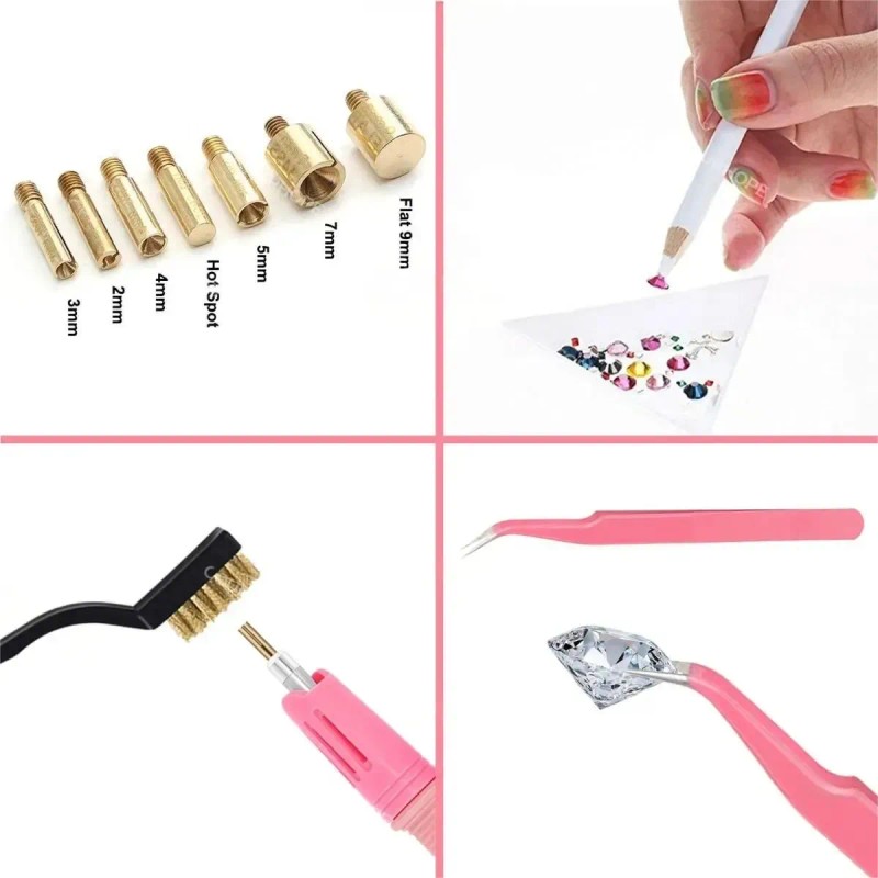 Kit De Aplicador Piedras Decorativas Para Ropa Uñas Hotfix