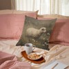 QIYUHOY Rustic Farmhouse Sheep Throw Pillow Cover, 18x18 Inch