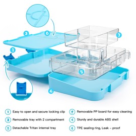 JOYHILL Lunch Box für Kinder,Auslaufsichere Lunch Bento Box mit 4-6 Fächern,Lunchbehälter BPA-freie Bento Box für Erwachsene Kleinkinder Kindertagesstätte Schule Büro (L-Pink)