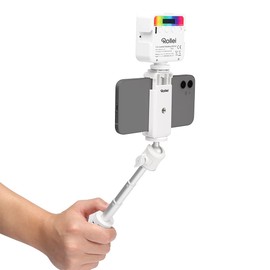Rollei Comfort Desktop LED Set in White, Mini Tripod with LED Video Light RGB, Ball Head and Smartphone Holder, Ideal for Vlogger and Blogger