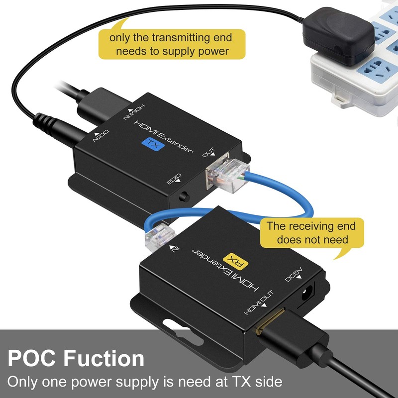 QIUB XCL Black 60m HDMI Extender, CAT 678 UTP, EDID